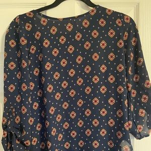 Navy blue quarter sleeve blouse